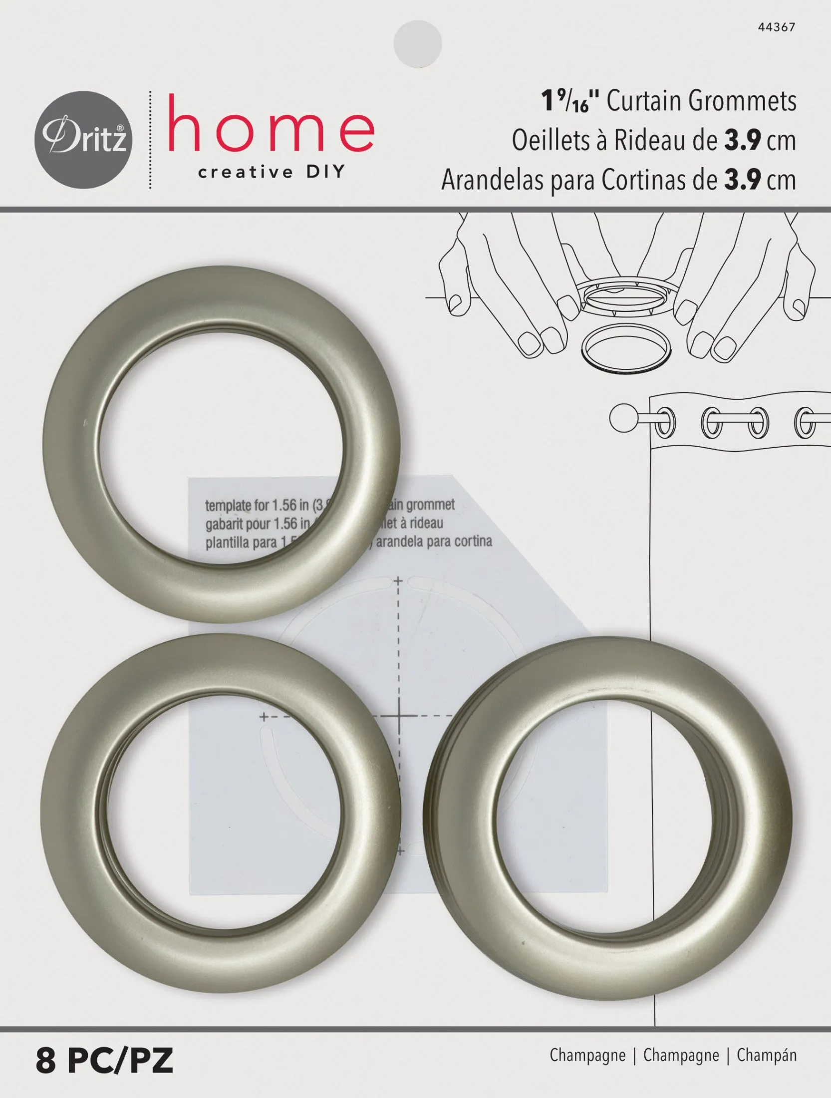 1-9/16" Curtain Grommets, 8 Sets