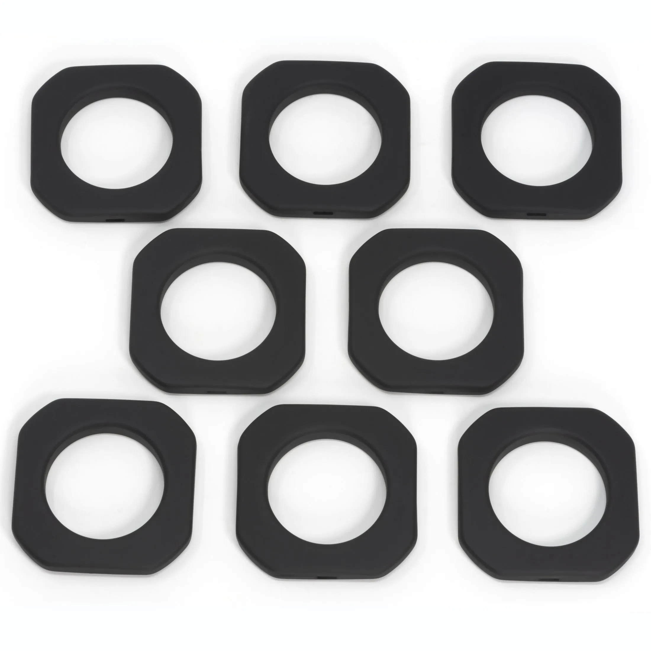 1-9/16" Square Plastic Curtain Grommets, Matte Black, 8 Sets