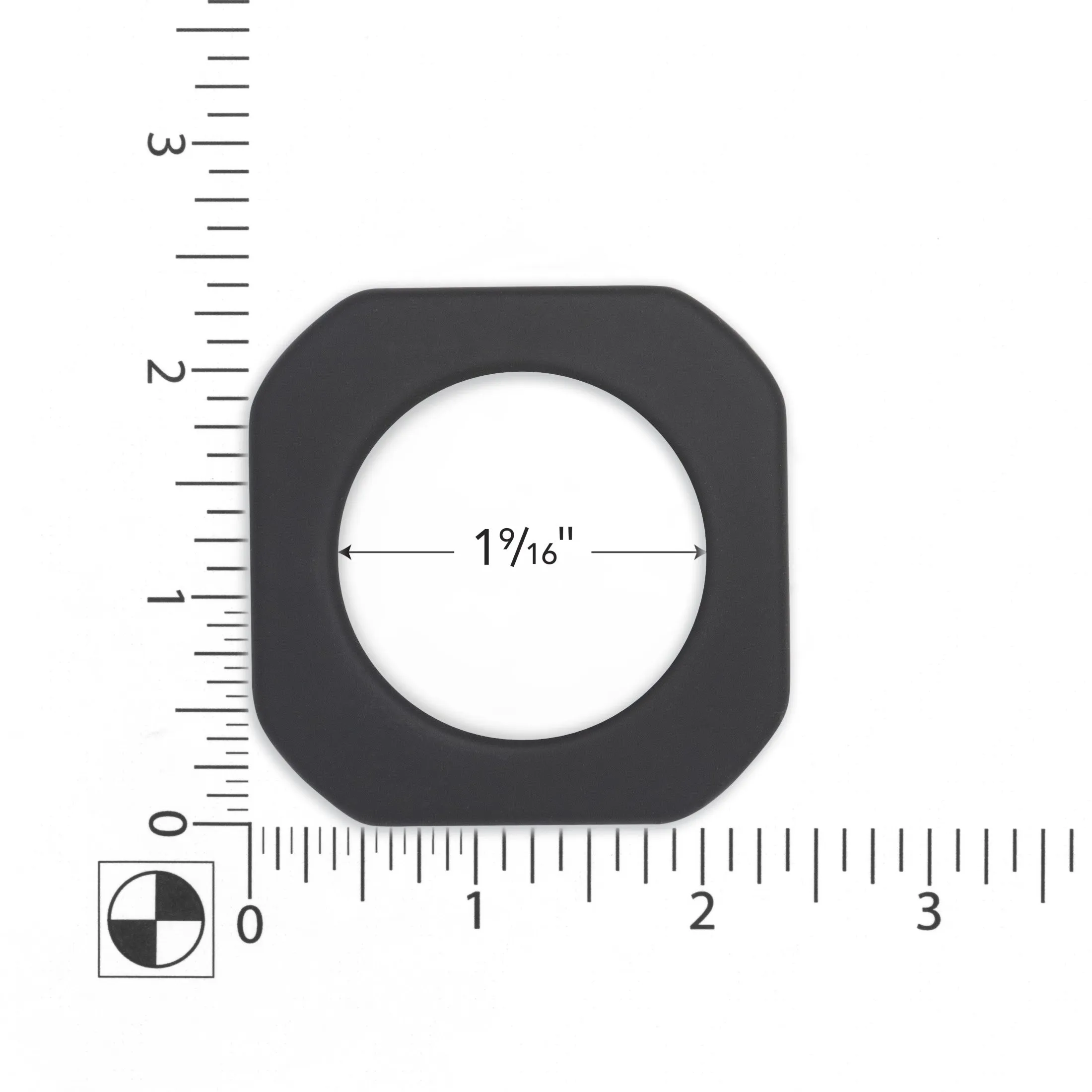 1-9/16" Square Plastic Curtain Grommets, Matte Black, 8 Sets