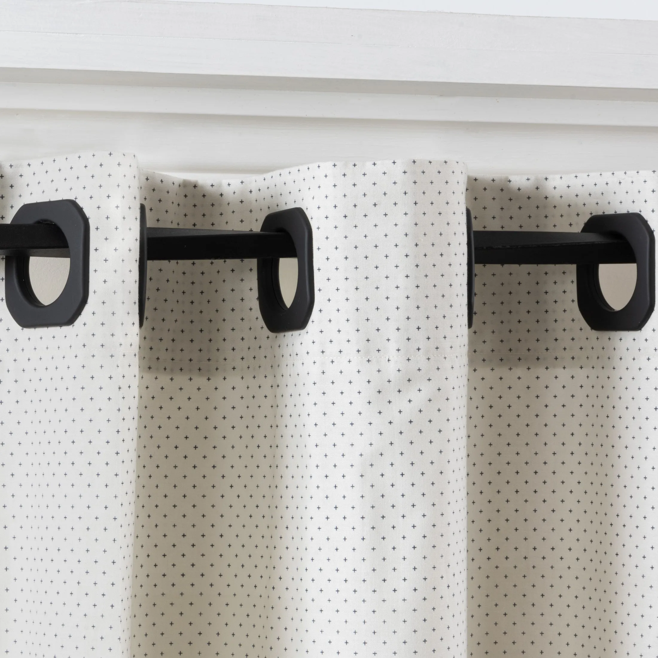 1-9/16" Square Plastic Curtain Grommets, Matte Black, 8 Sets