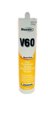 1 x box Bostik V60 silicone, Structural translucent silicone for frameless showers and butt joins