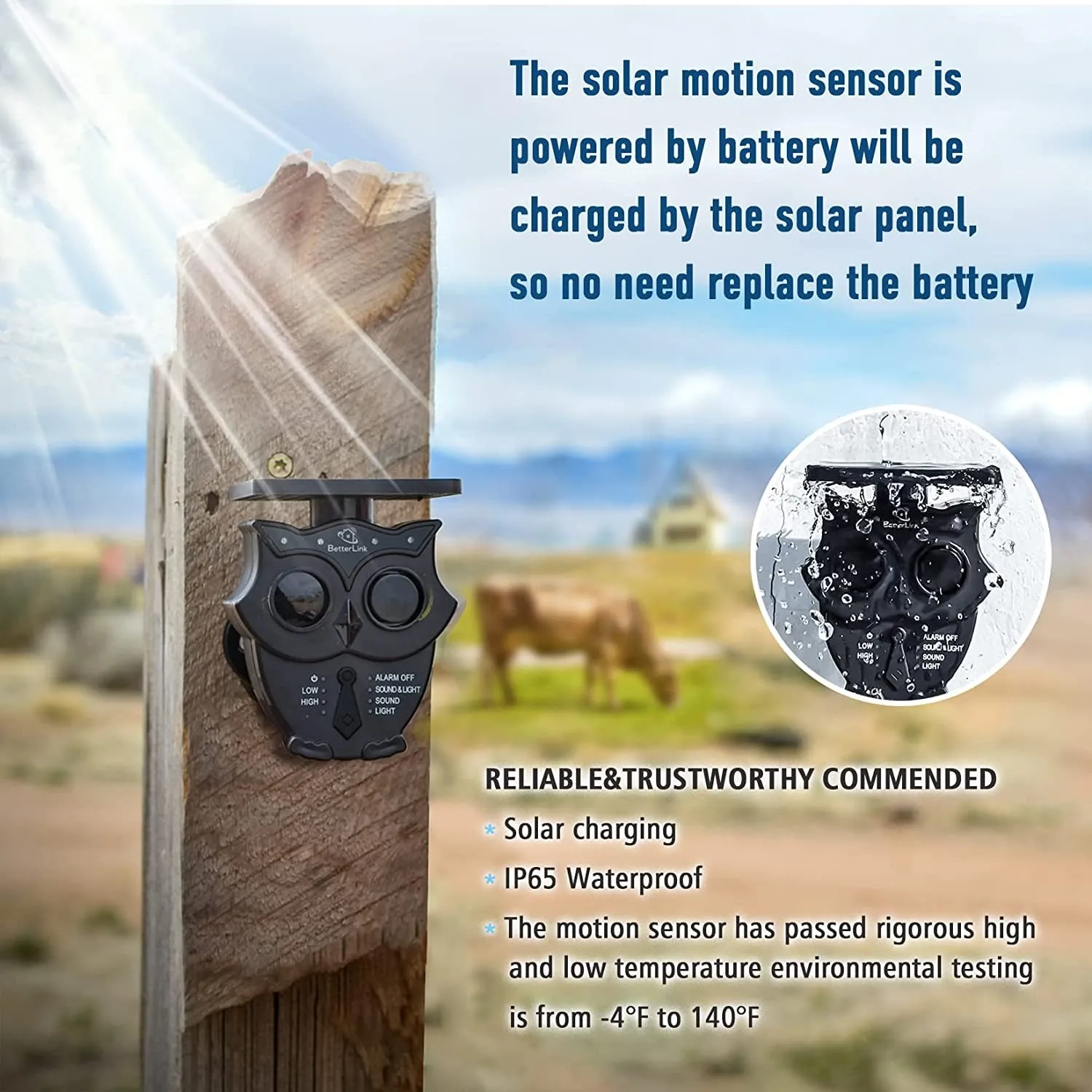 1/2 Mile Range Solar Wireless Driveway Alarm System IP65 Weatherproof Outdoor Motion Detectors&Sensor 120Db Siren Sound Light Security