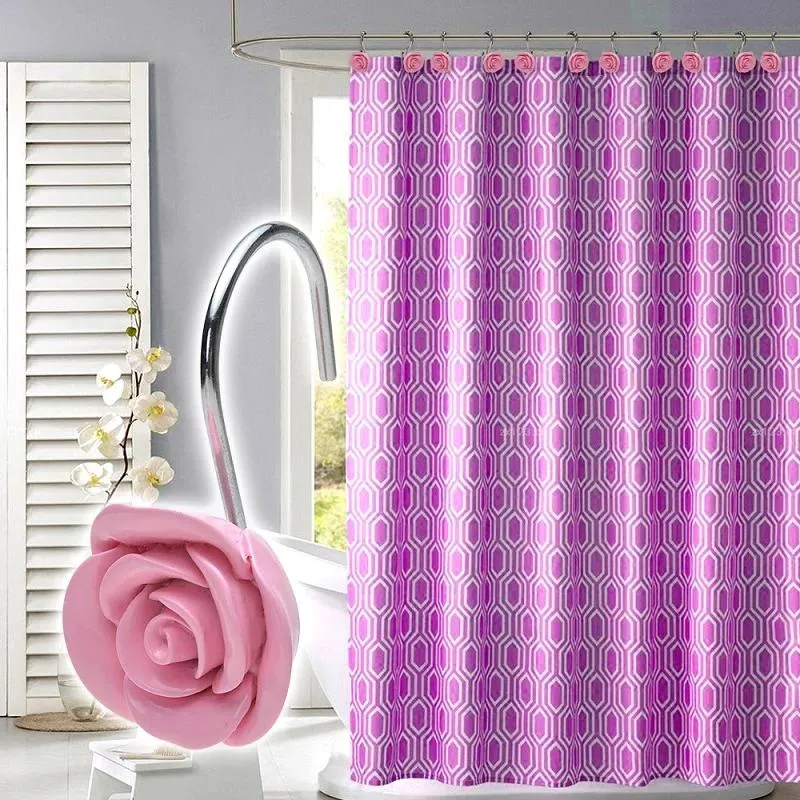 12-Piece: AGPtek Fashion Decorative Home Rose Curtain Hooks