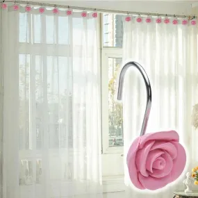 12-Piece: AGPtek Fashion Decorative Home Rose Curtain Hooks