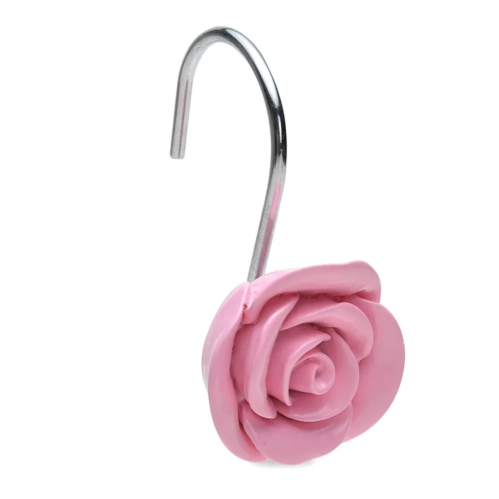 12-Piece: AGPtek Fashion Decorative Home Rose Curtain Hooks
