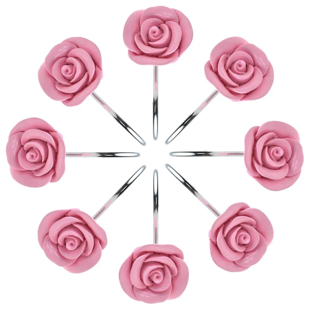 12-Piece: AGPtek Fashion Decorative Home Rose Curtain Hooks