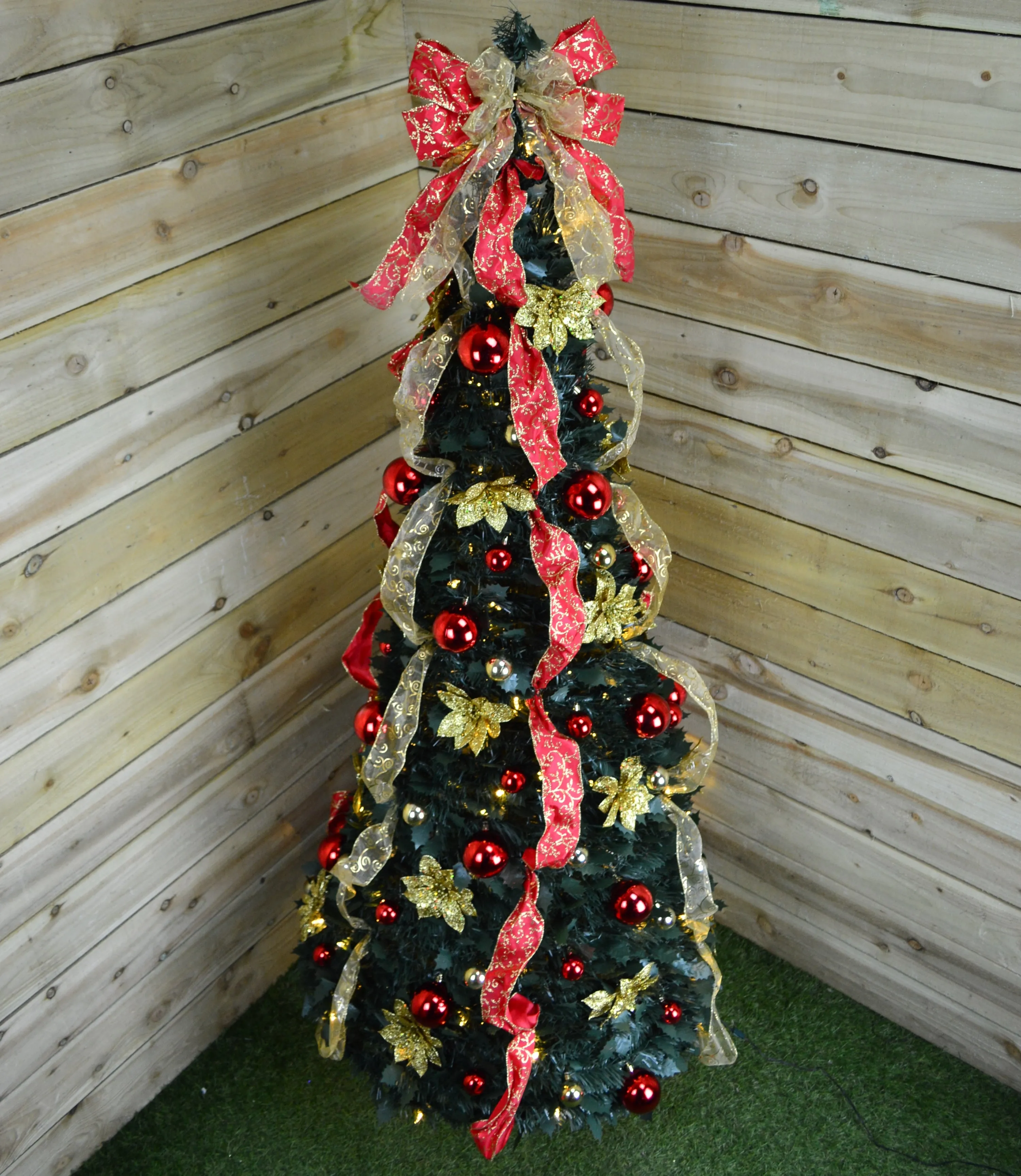180cm Pre-Decorated Pop Up Pop Up Christmas Tree  150 Warm White LEDs