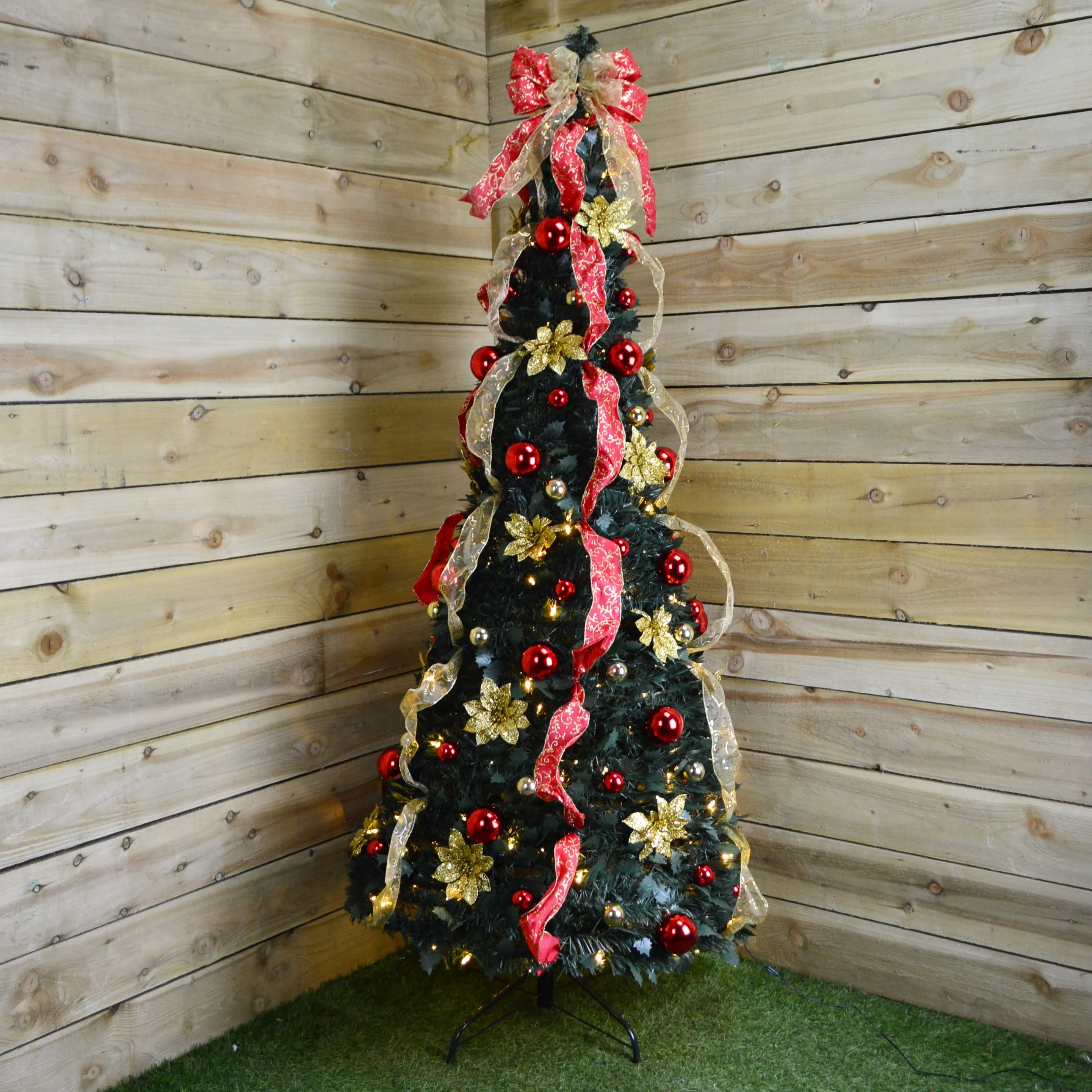 180cm Pre-Decorated Pop Up Pop Up Christmas Tree  150 Warm White LEDs