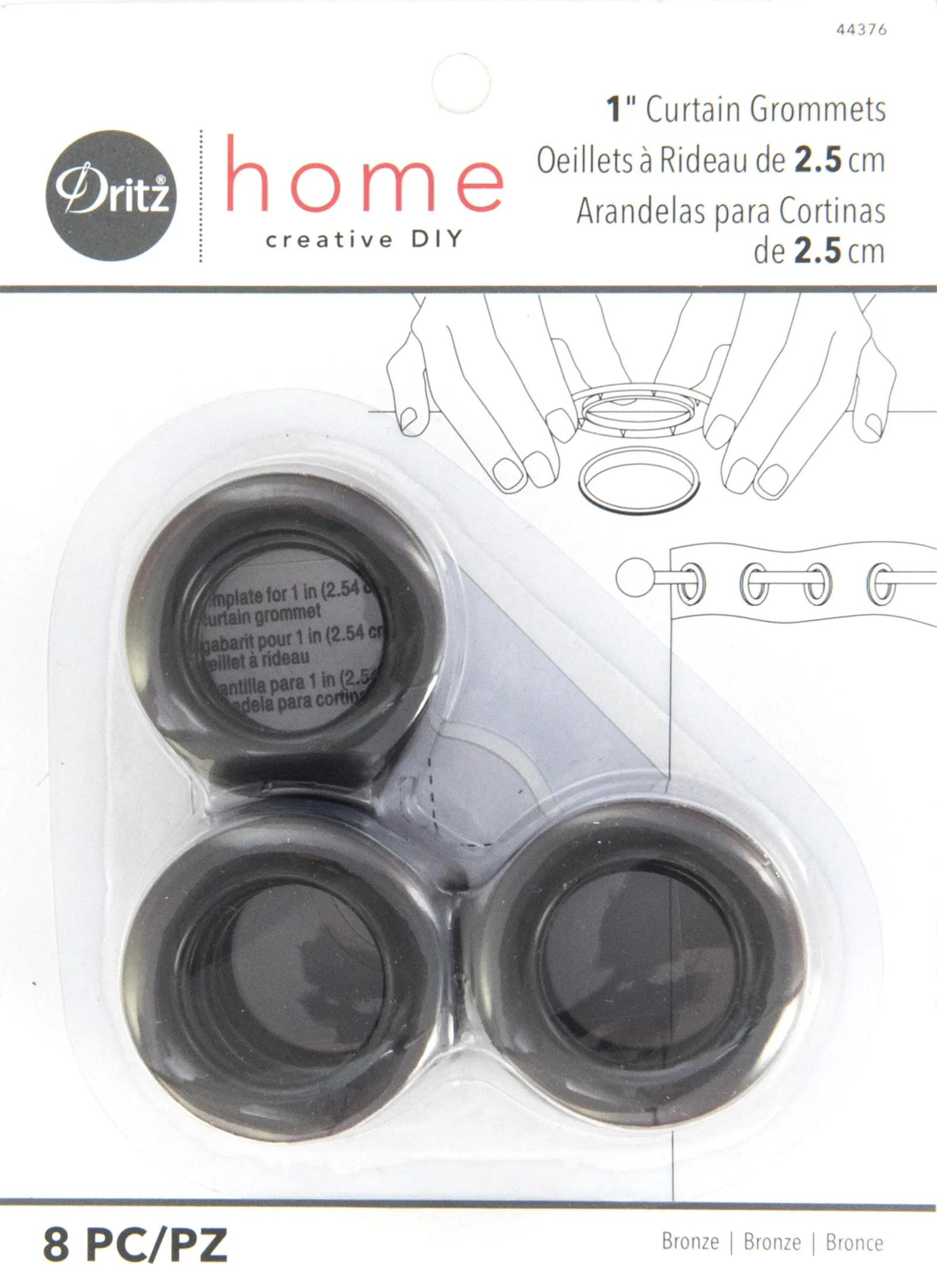 1" Curtain Grommets, 8 Sets