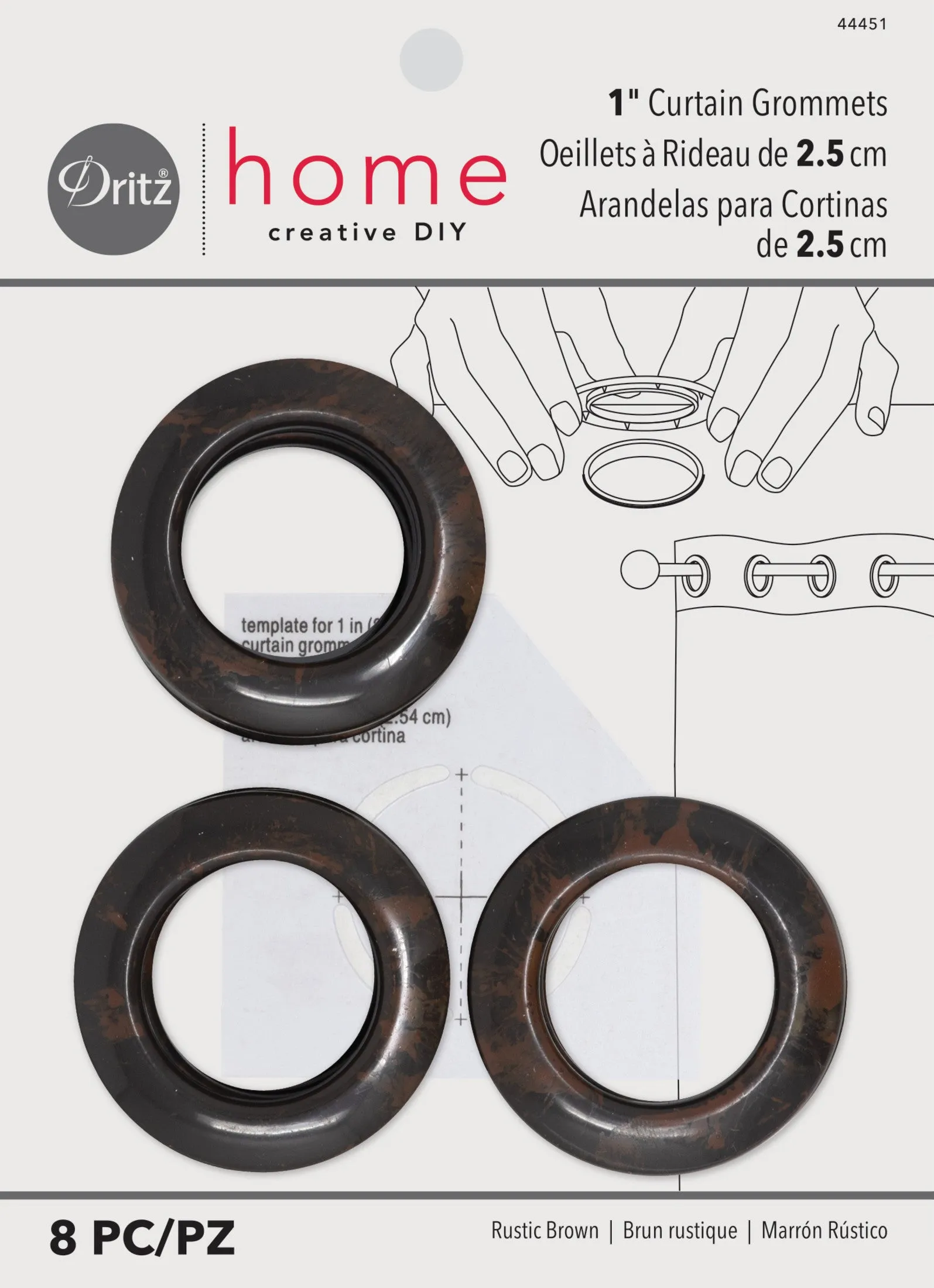 1" Curtain Grommets, 8 Sets