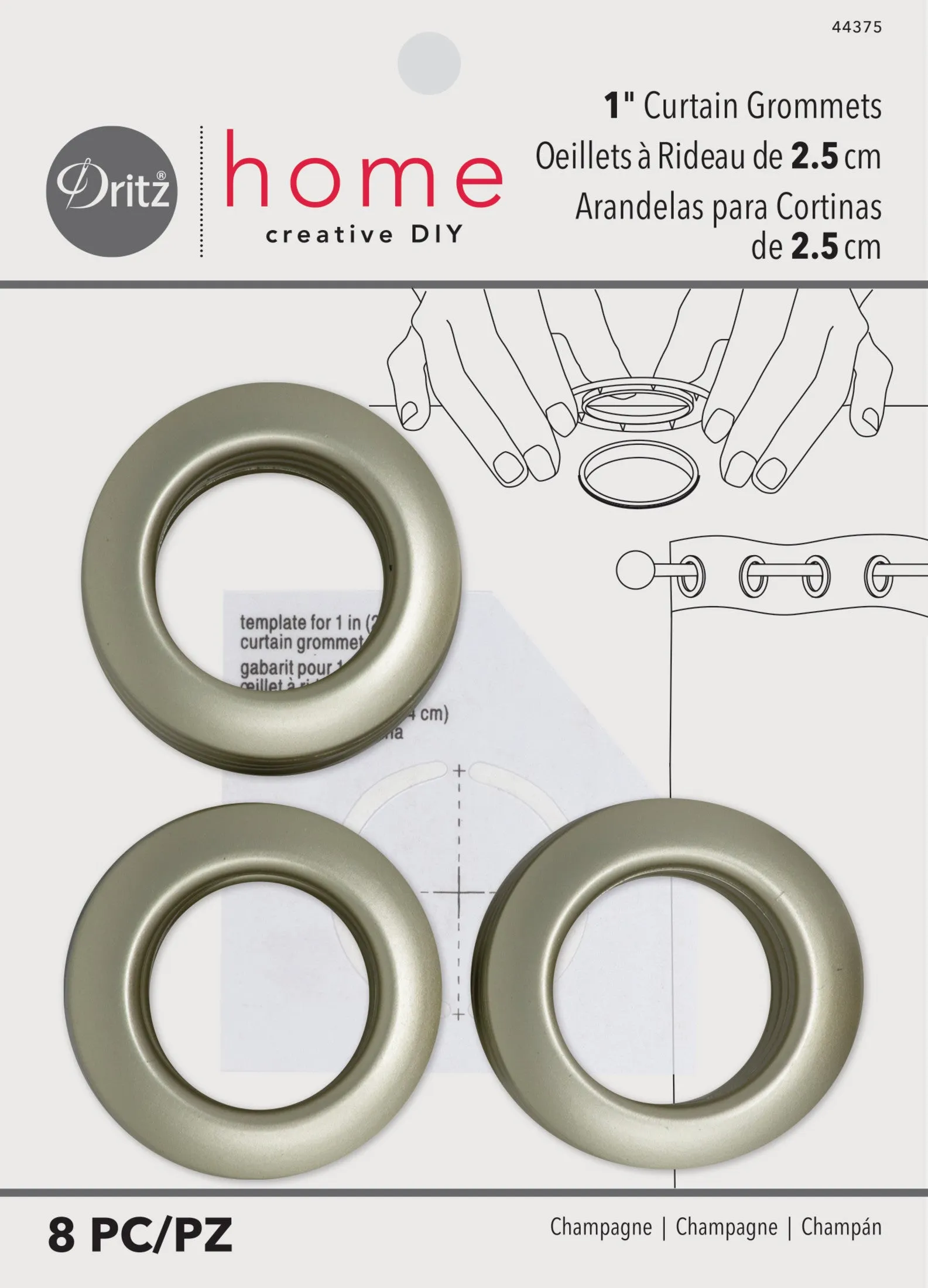 1" Curtain Grommets, 8 Sets