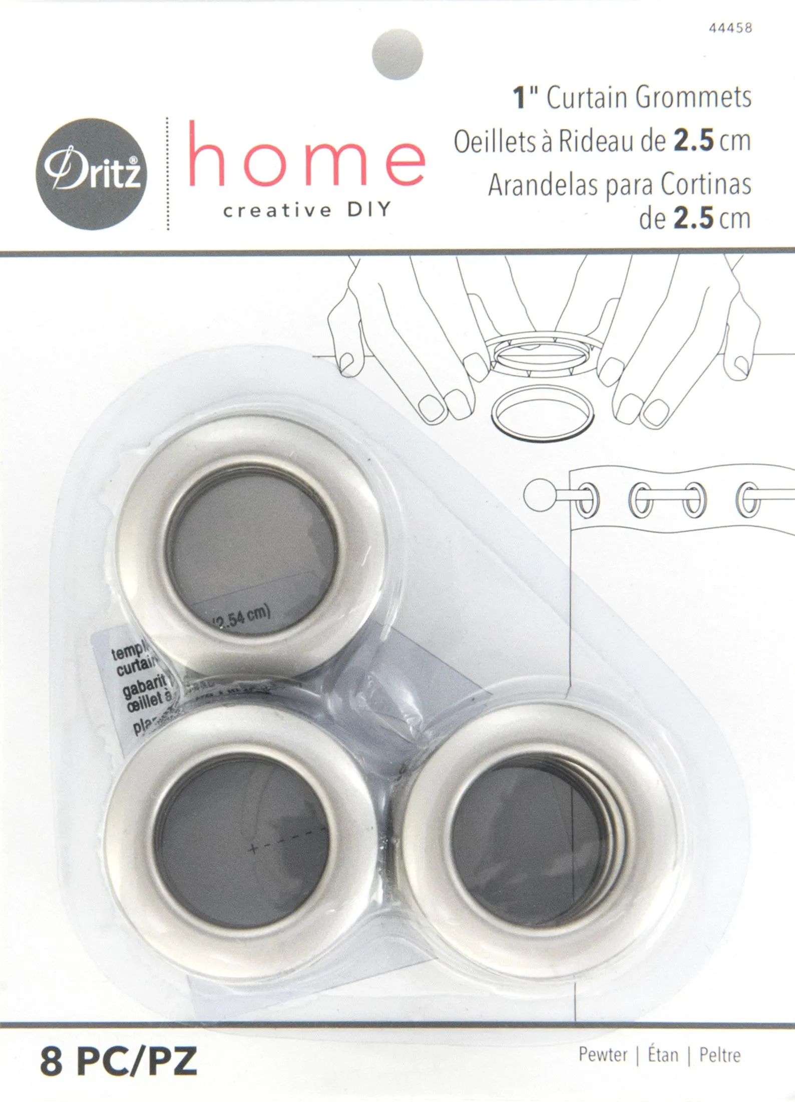 1" Curtain Grommets, 8 Sets