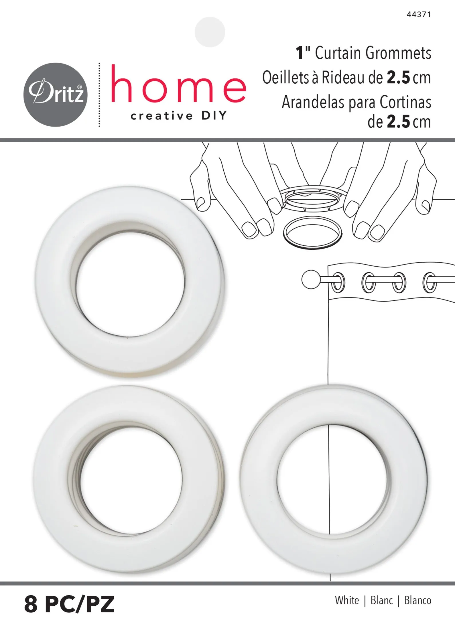 1" Curtain Grommets, 8 Sets