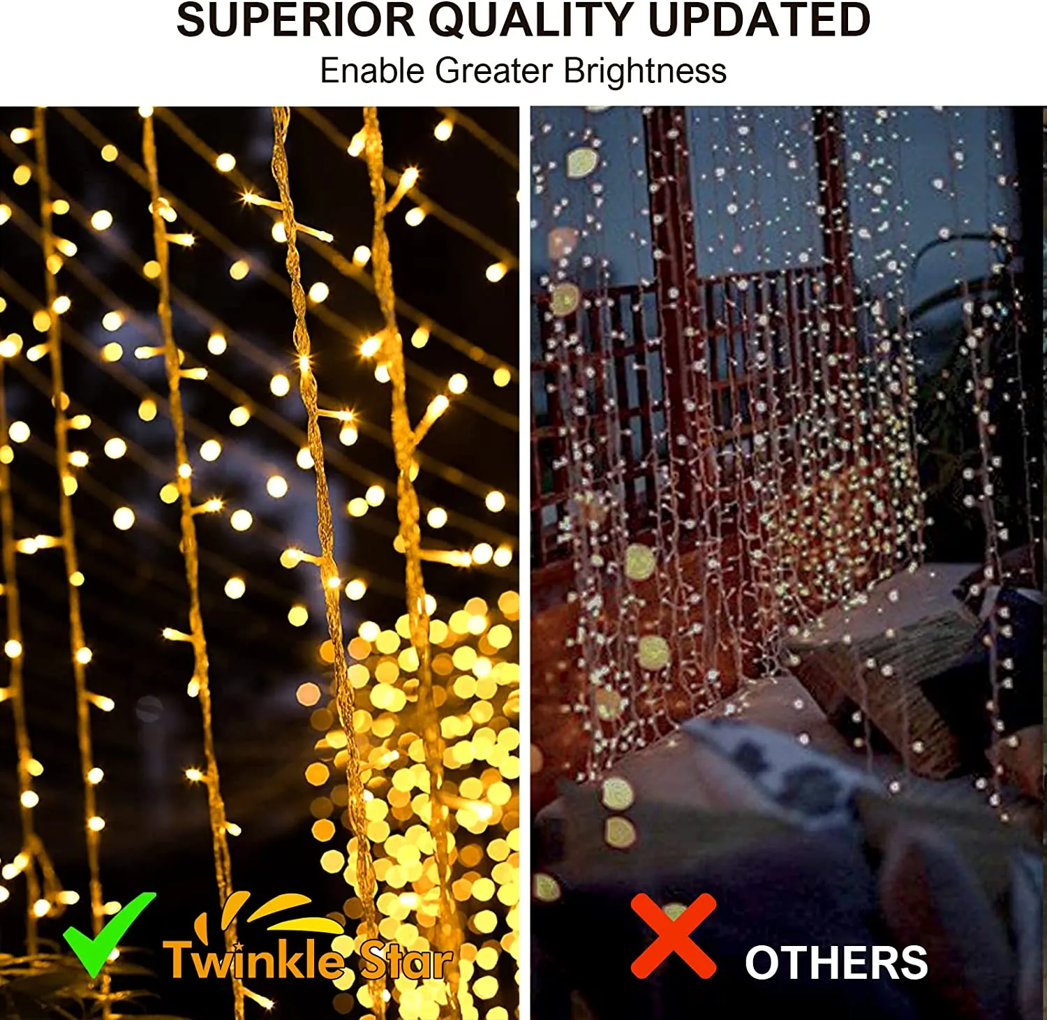 300 LED Window Curtain Lights - Rainbow RGB Color Changing - 64 Functional Backdrop Light - Colorful Icicle String Light