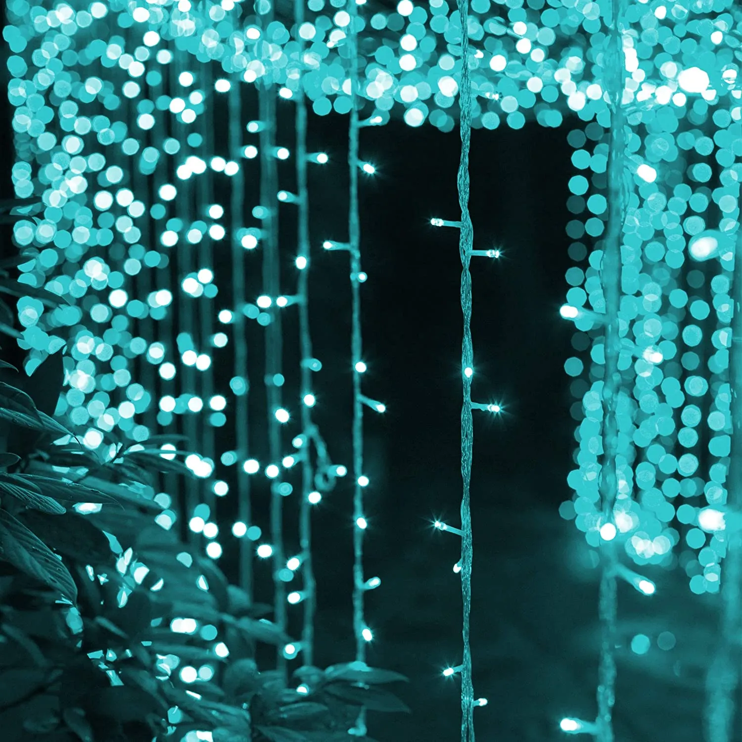 300 LED Window Curtain Lights - Rainbow RGB Color Changing - 64 Functional Backdrop Light - Colorful Icicle String Light