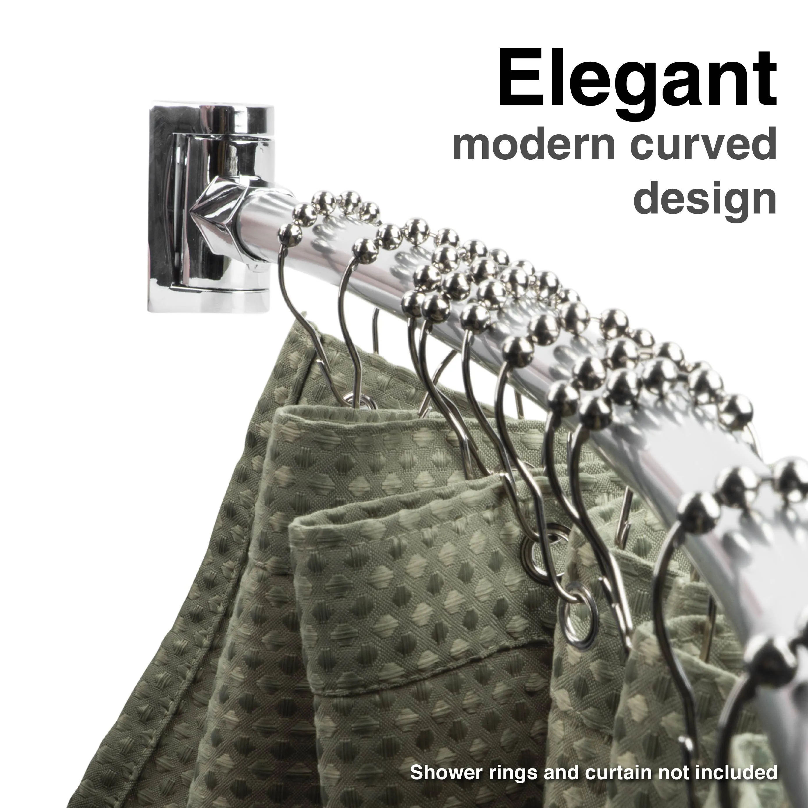 36 in. to 61 in. Curved Shower Rod (Chrome Finish)