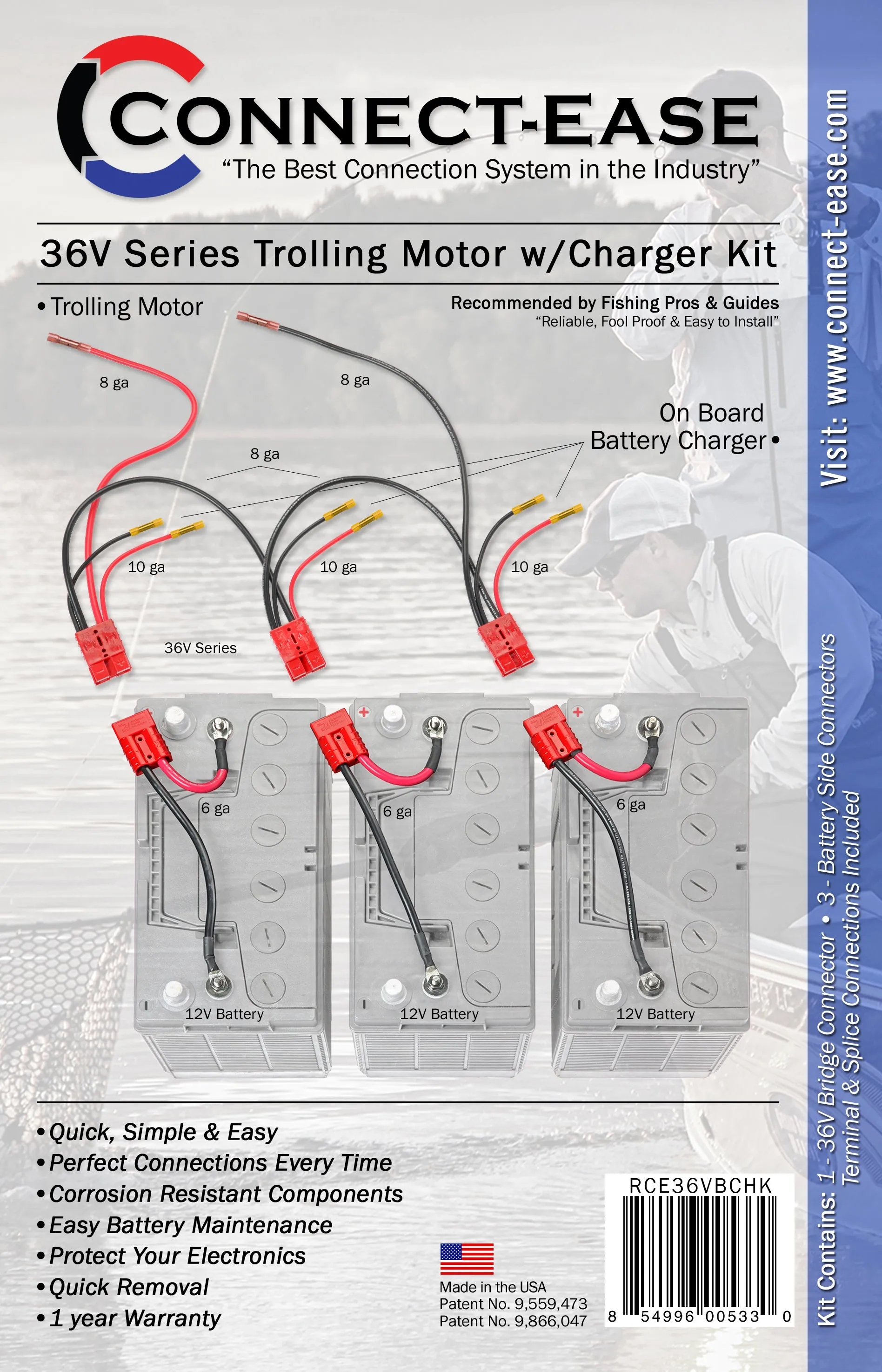 36 Volt Series Trolling Motor Connection Kit with On-board Charging (RCE36VBCHK) Lithium Compatible