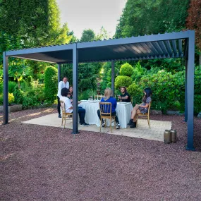 3m x 6m Rectangular Pergola with 4 Drop Sides in Grey