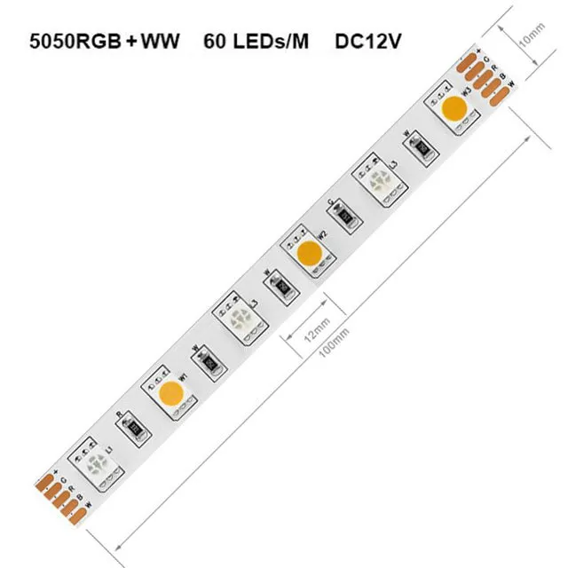 5m 60LEDs/m 5050 RGBW Led Lights 4pin RGB 5pin RGBWW RGBCW Multi-Colored LED Tape Led Strip 12V Waterproof