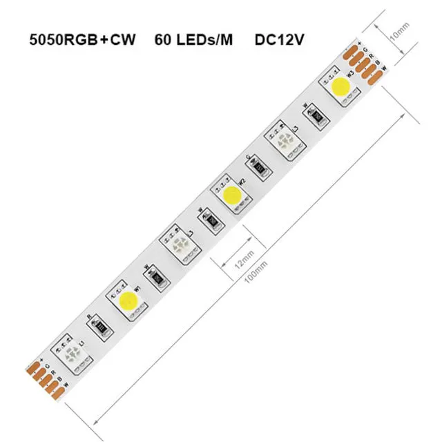 5m 60LEDs/m 5050 RGBW Led Lights 4pin RGB 5pin RGBWW RGBCW Multi-Colored LED Tape Led Strip 12V Waterproof