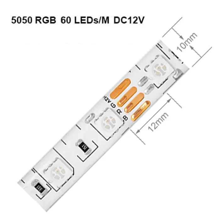 5m 60LEDs/m 5050 RGBW Led Lights 4pin RGB 5pin RGBWW RGBCW Multi-Colored LED Tape Led Strip 12V Waterproof