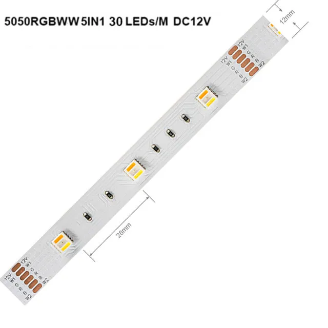 5m 60LEDs/m 5050 RGBW Led Lights 4pin RGB 5pin RGBWW RGBCW Multi-Colored LED Tape Led Strip 12V Waterproof