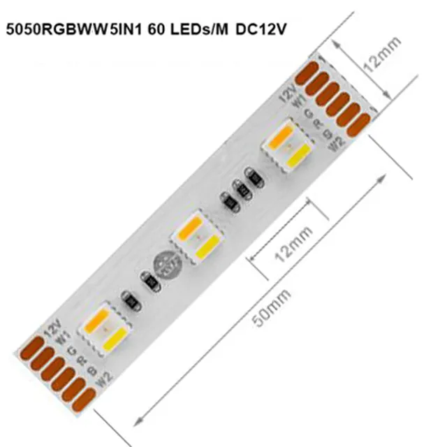 5m 60LEDs/m 5050 RGBW Led Lights 4pin RGB 5pin RGBWW RGBCW Multi-Colored LED Tape Led Strip 12V Waterproof