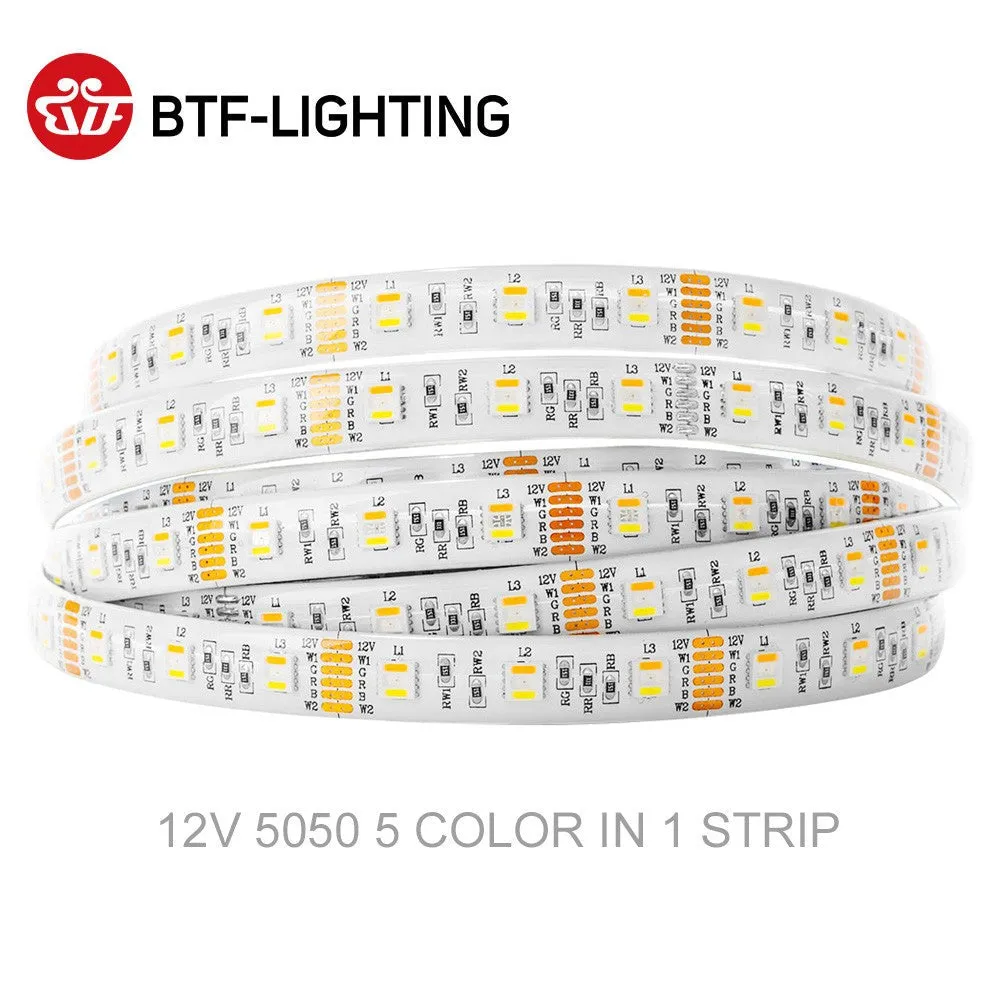 5m 60LEDs/m 5050 RGBW Led Lights 4pin RGB 5pin RGBWW RGBCW Multi-Colored LED Tape Led Strip 12V Waterproof