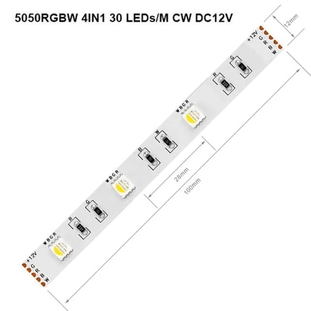 5m 60LEDs/m 5050 RGBW Led Lights 4pin RGB 5pin RGBWW RGBCW Multi-Colored LED Tape Led Strip 12V Waterproof
