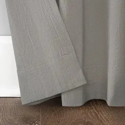 63"x52" Washed Cotton Twisted Tab Light Filtering Curtain Panel Silver Gray - Archaeo