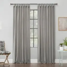 63"x52" Washed Cotton Twisted Tab Light Filtering Curtain Panel Silver Gray - Archaeo