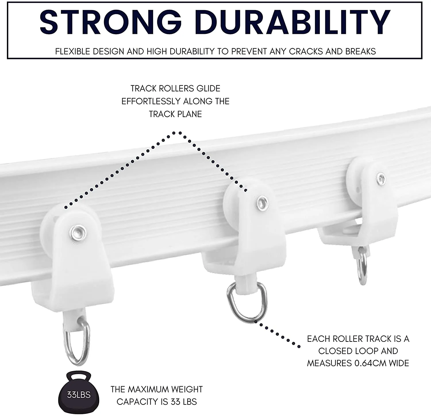 9.8 Ft Ceiling Curtain Track Mount Room Divider 3 Meters (Cut to Size)