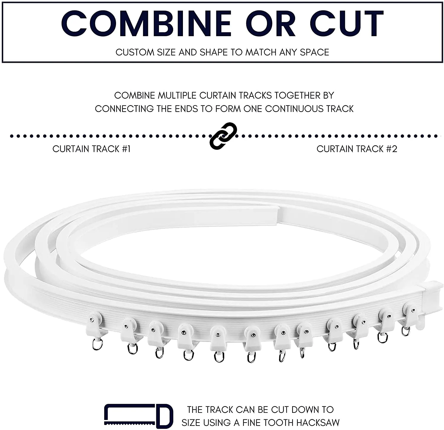 9.8 Ft Ceiling Curtain Track Mount Room Divider 3 Meters (Cut to Size)