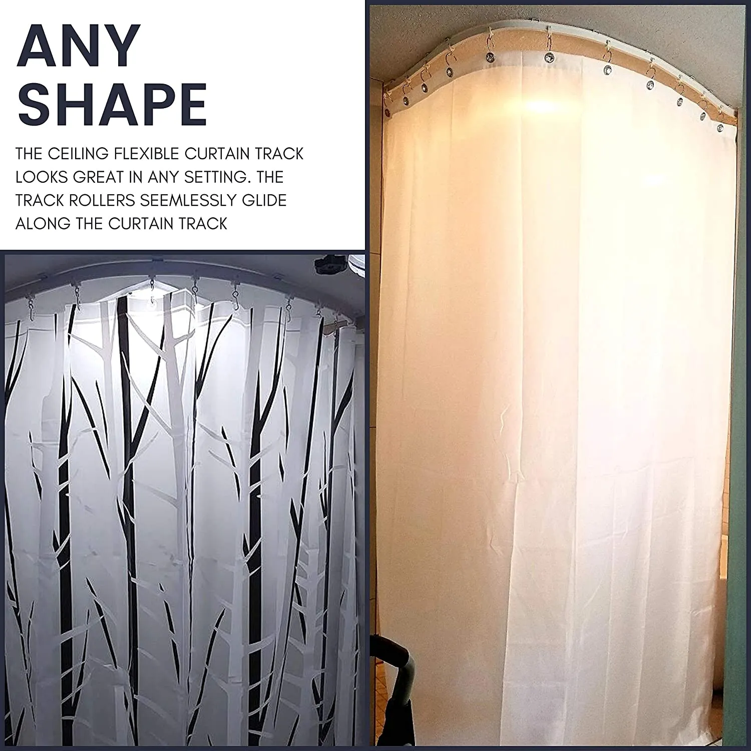 9.8 Ft Ceiling Curtain Track Mount Room Divider 3 Meters (Cut to Size)