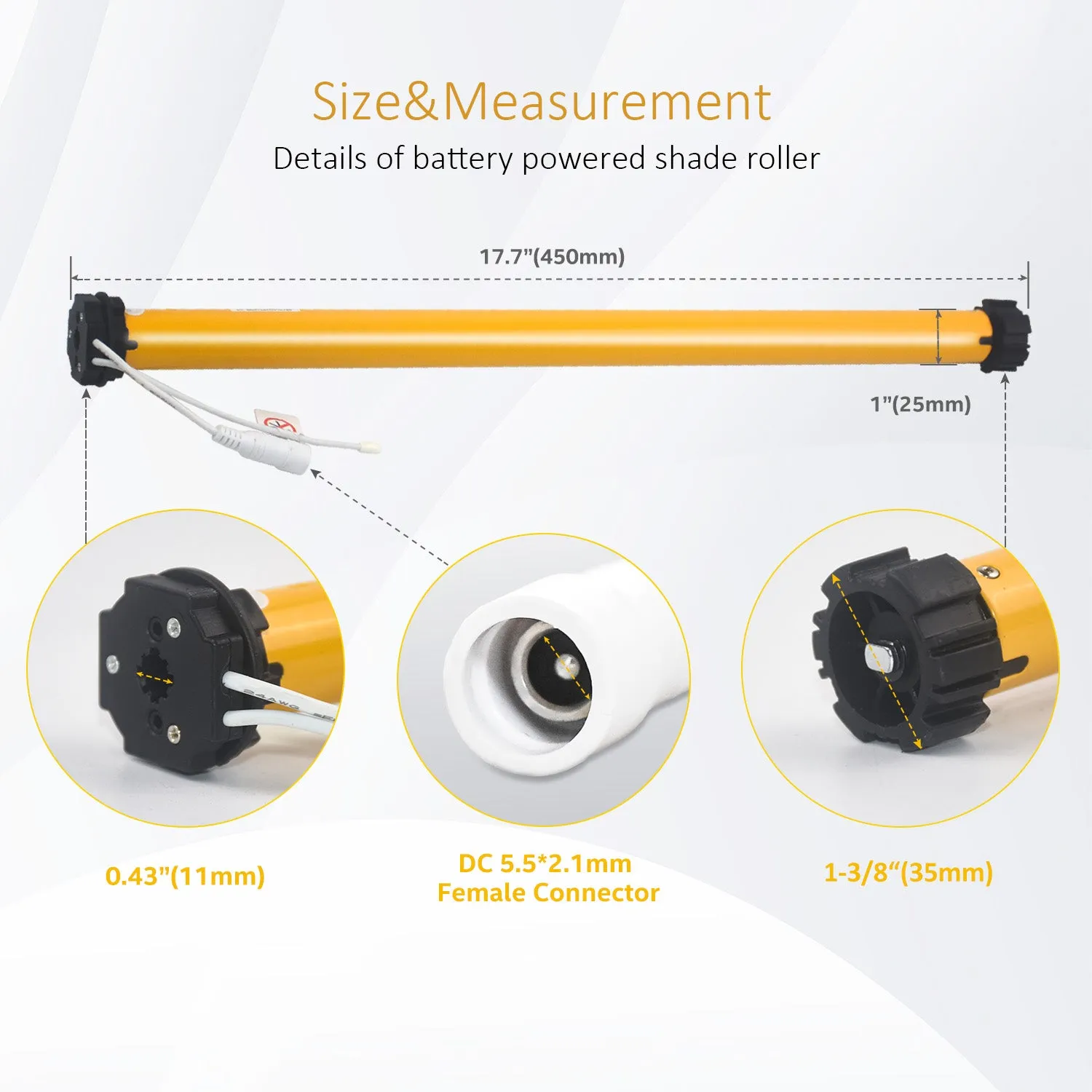 AM25-ES-E Blinds Motor: 8.4V Rechargeable Battery Motor kit