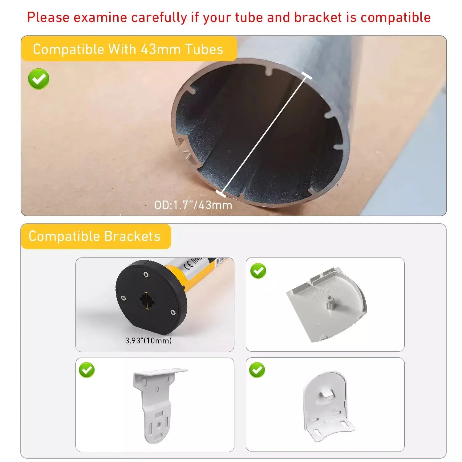 AM25-ES-EZ Electric Window Shades Motor for 1.5"(38mm)/1.75"(43mm) Shade Tube Work With Alexa Google Home
