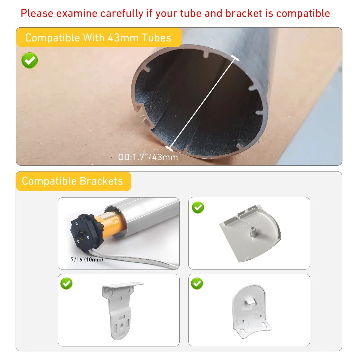 AM25 WiFi Smart Blinds Motor for 1.5"(38mm)/ 1.75"(43mm) Shade tube for Alexa,Googlehome