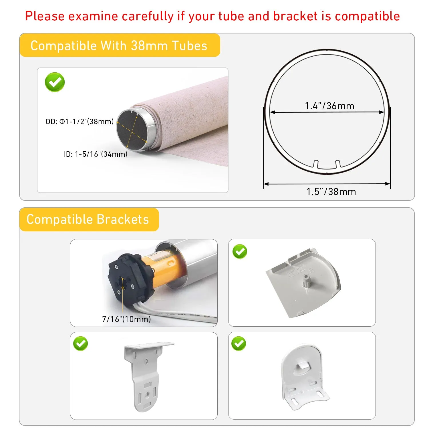 AM25 WiFi Smart Blinds Motor for 1.5"(38mm)/ 1.75"(43mm) Shade tube for Alexa,Googlehome