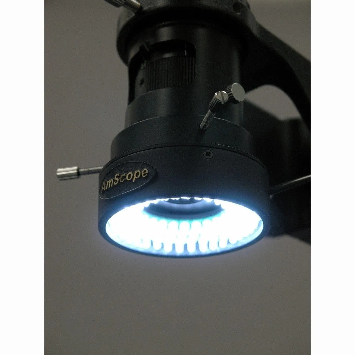 AmScope H800 Zoom Inspection Monocular Stereo Microscope 0.7X-5X Magnification with LED Ring Light on Table Stand and HDMI Camera