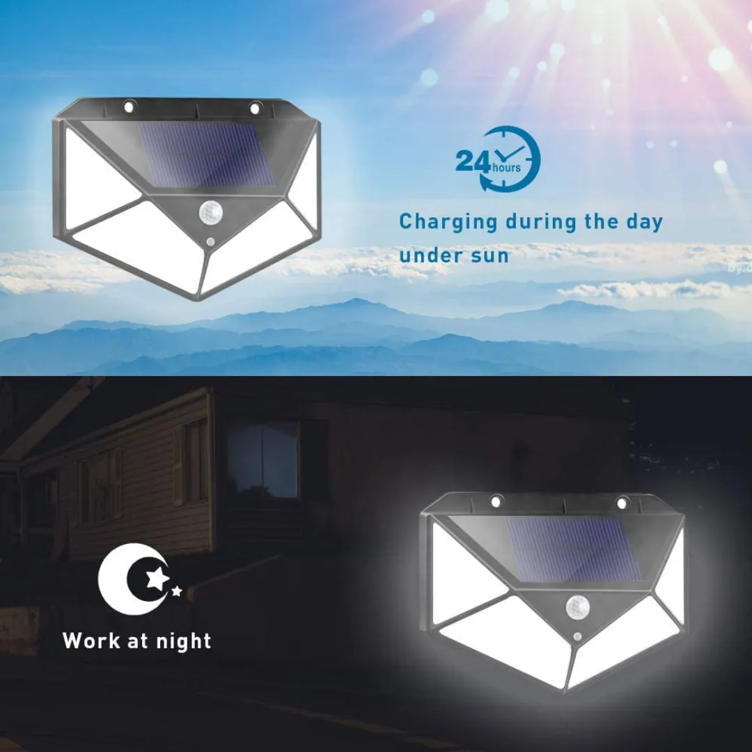 BigM Super Bright 136 LED Solar Security Light with Motion Sensor