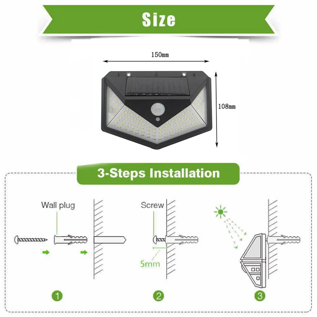 BigM Super Bright 136 LED Solar Security Light with Motion Sensor