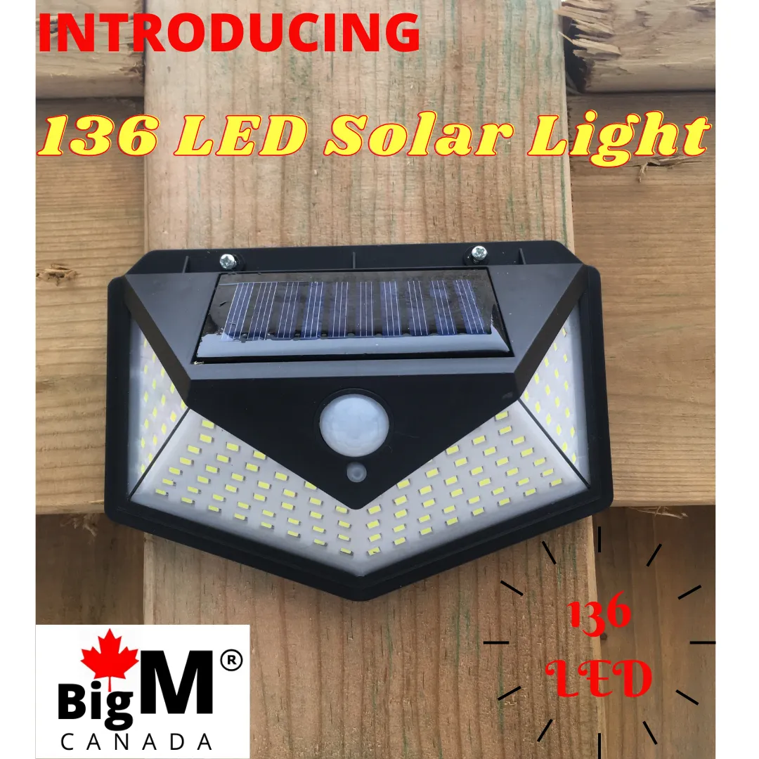 BigM Super Bright 136 LED Solar Security Light with Motion Sensor