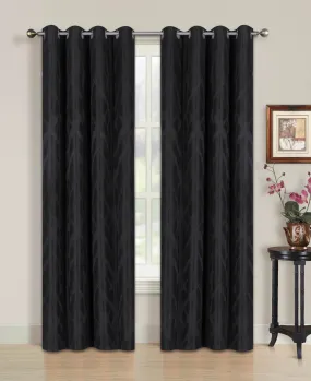 Blackout Curtain with Brushed Diamond Pattern | Grommet Design