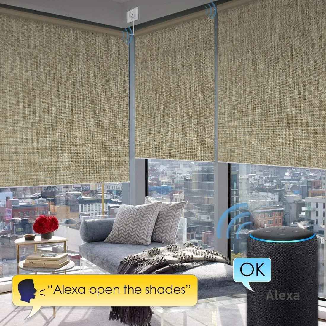 BM100 Smart Motorized Blinds (Works with Alexa and Google Assistant)