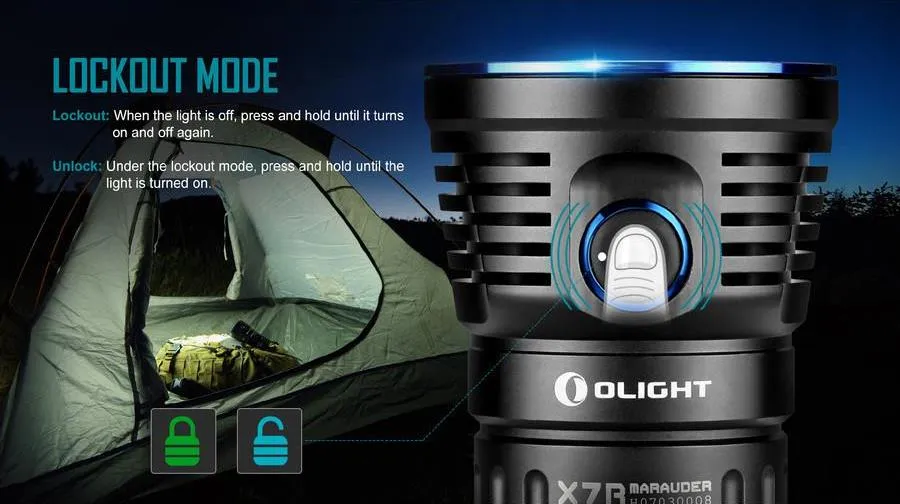 Brand New OLIGHT X7R Marauder 12,000 Lumens rechargeable LED Flashlight/Searchlight