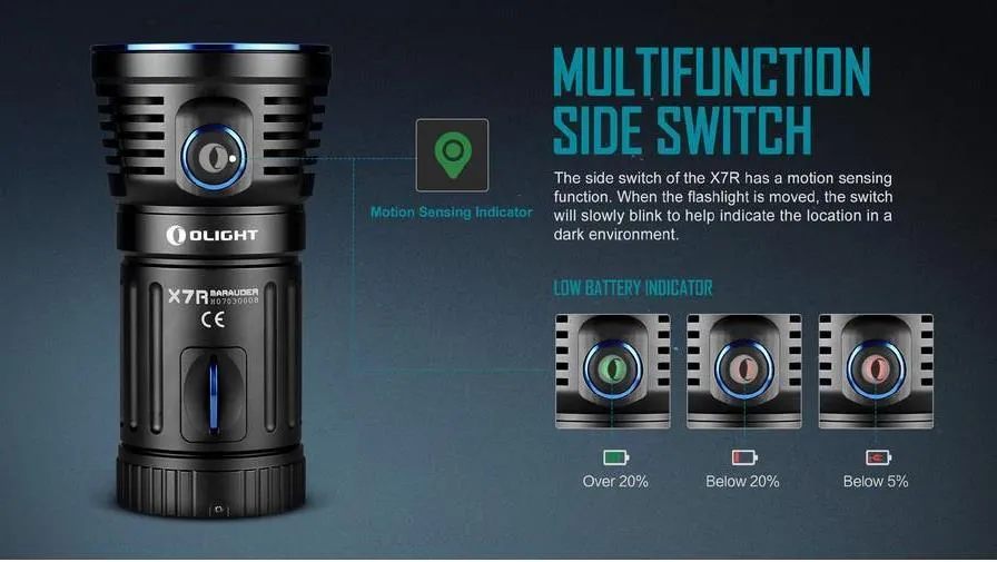 Brand New OLIGHT X7R Marauder 12,000 Lumens rechargeable LED Flashlight/Searchlight