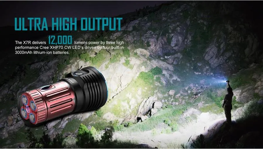 Brand New OLIGHT X7R Marauder 12,000 Lumens rechargeable LED Flashlight/Searchlight
