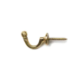 Brass Tie Back Hook Sml (Single)