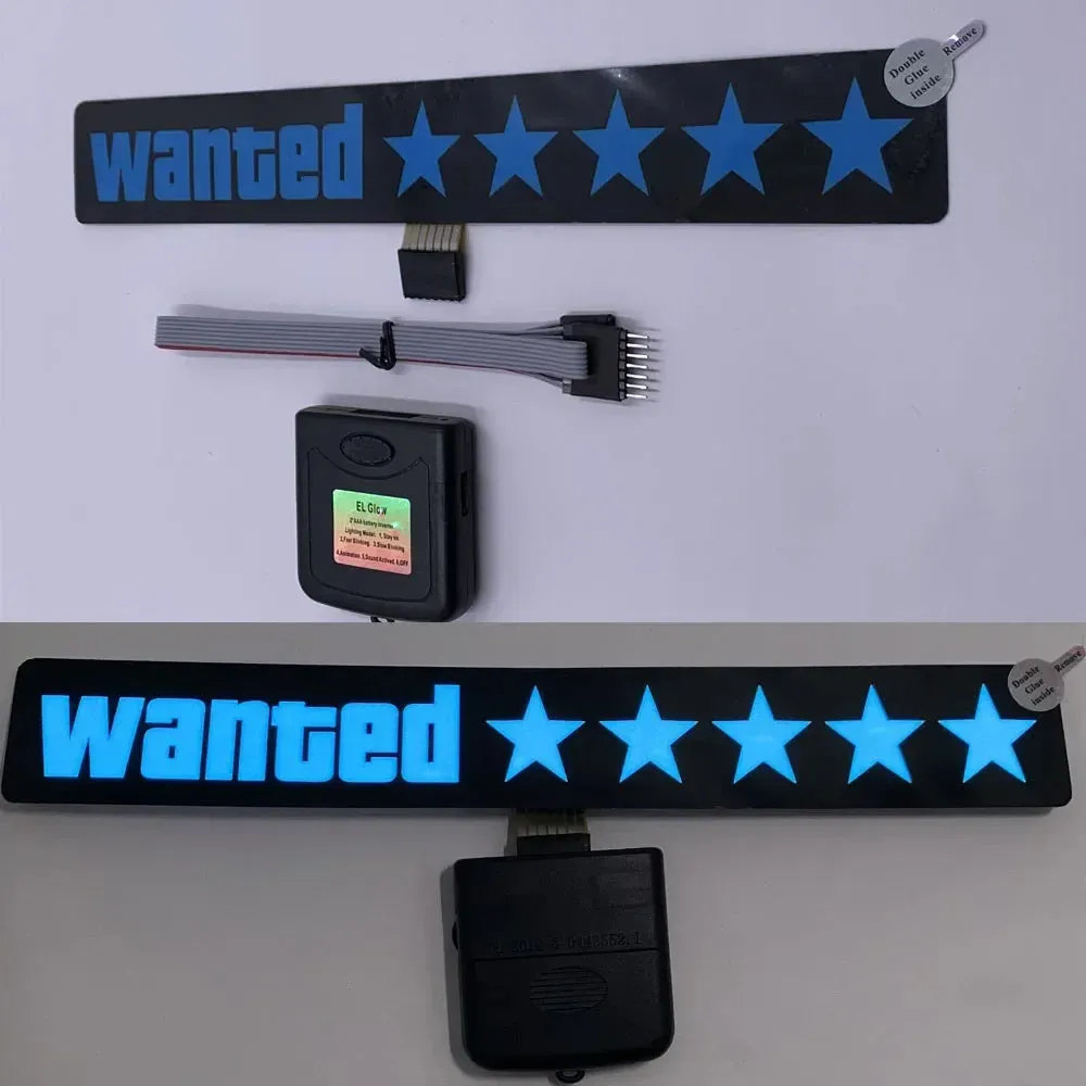 Car LED Decoration Light Sticker Flashing Lights Windshield Glow Panel Electric Marker Lamp