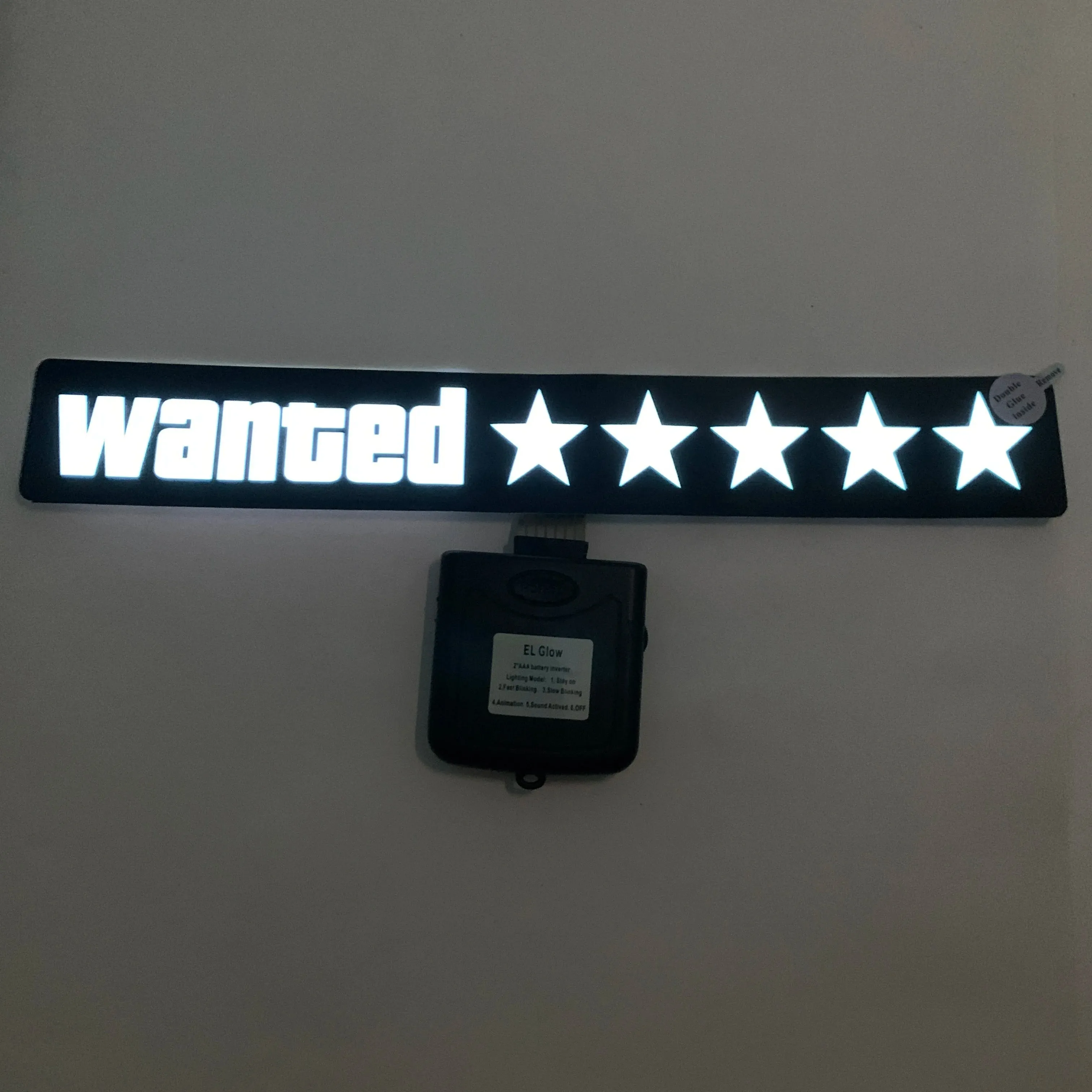 Car LED Decoration Light Sticker Flashing Lights Windshield Glow Panel Electric Marker Lamp